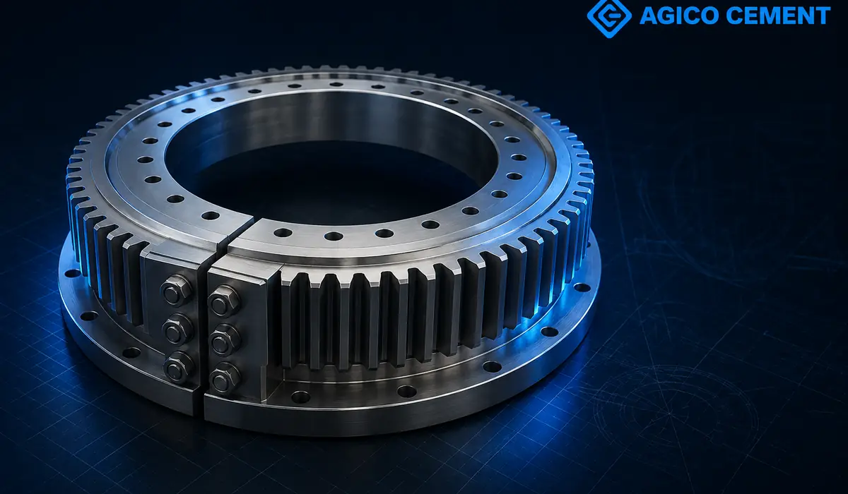 AGICO CEMENT branded 3D girth gear rendering