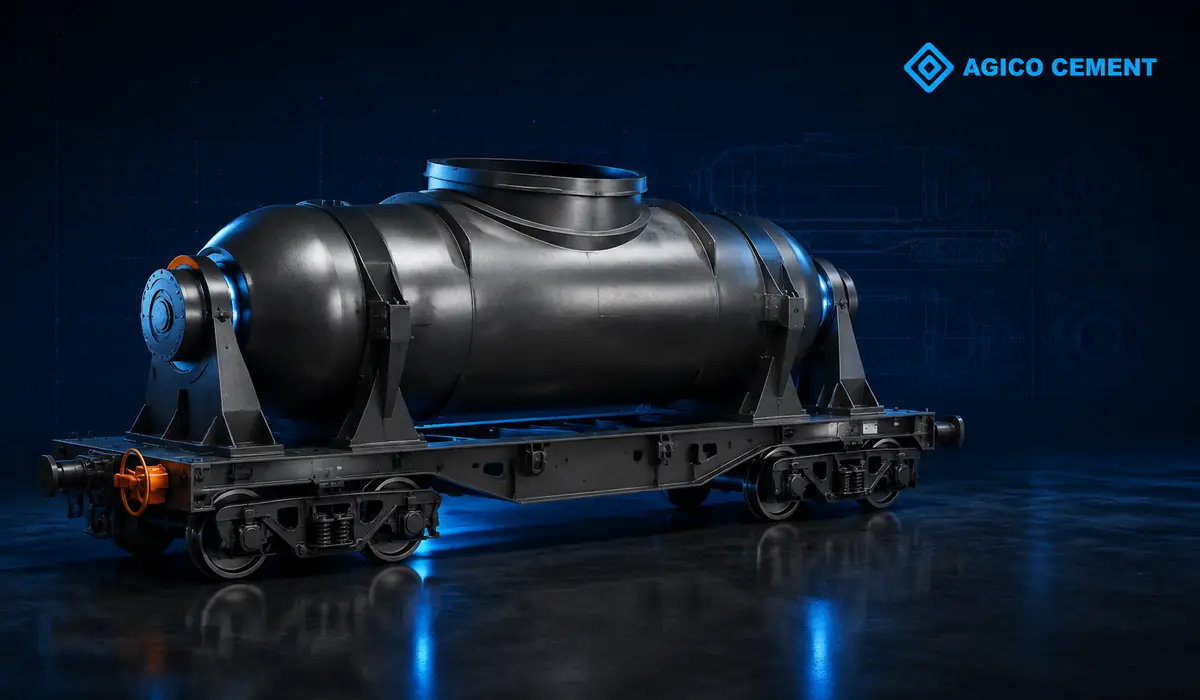 AGICO CEMENT branded 3D torpedo ladle rendering