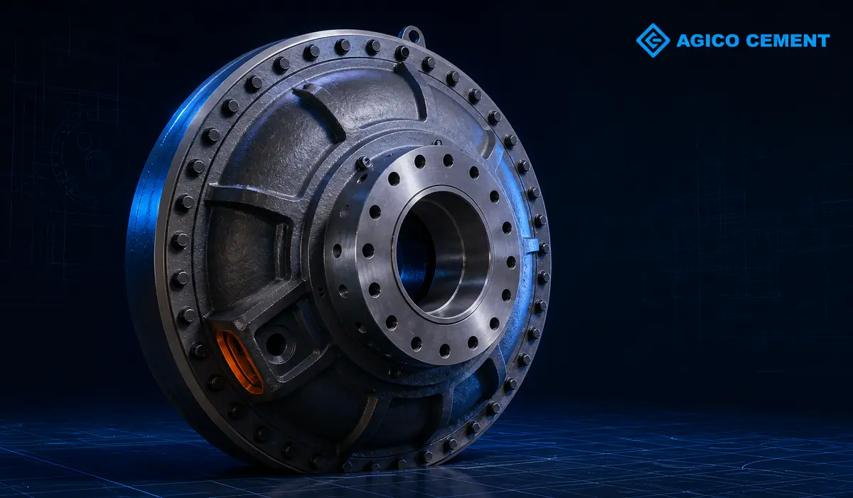 AGICO CEMENT branded 3D ball mill head rendering
