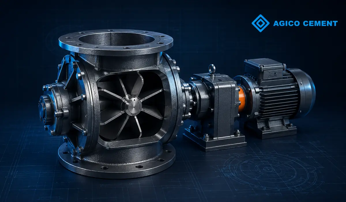 AGICO CEMENT branded 3D rotary airlock valve rendering