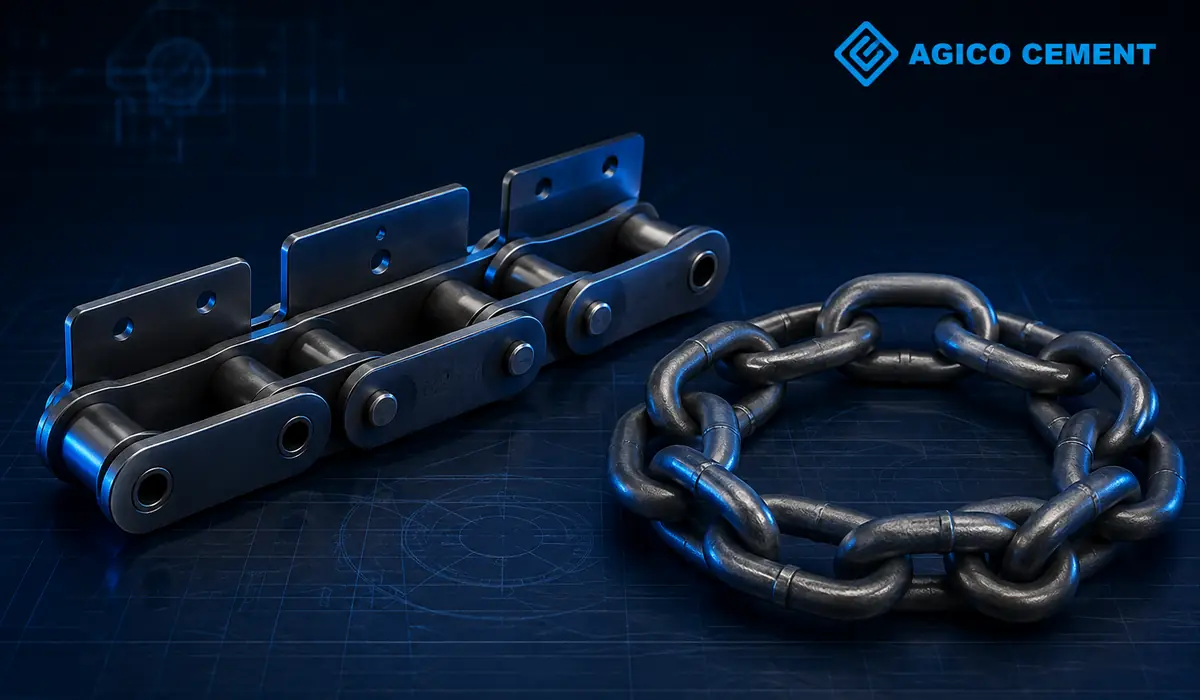 AGICO CEMENT branded 3D plate chain and circle chain rendering