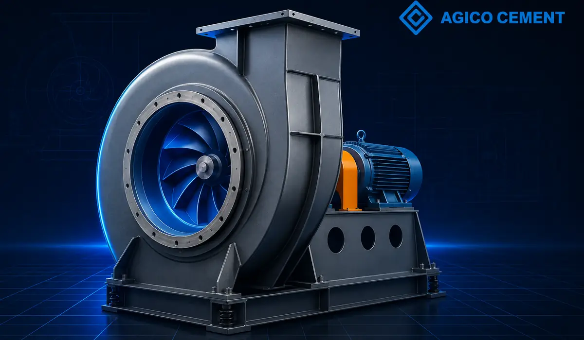 AGICO CEMENT branded 3D centrifugal blower rendering