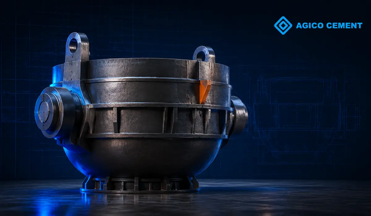 AGICO CEMENT branded 3D slag pot rendering