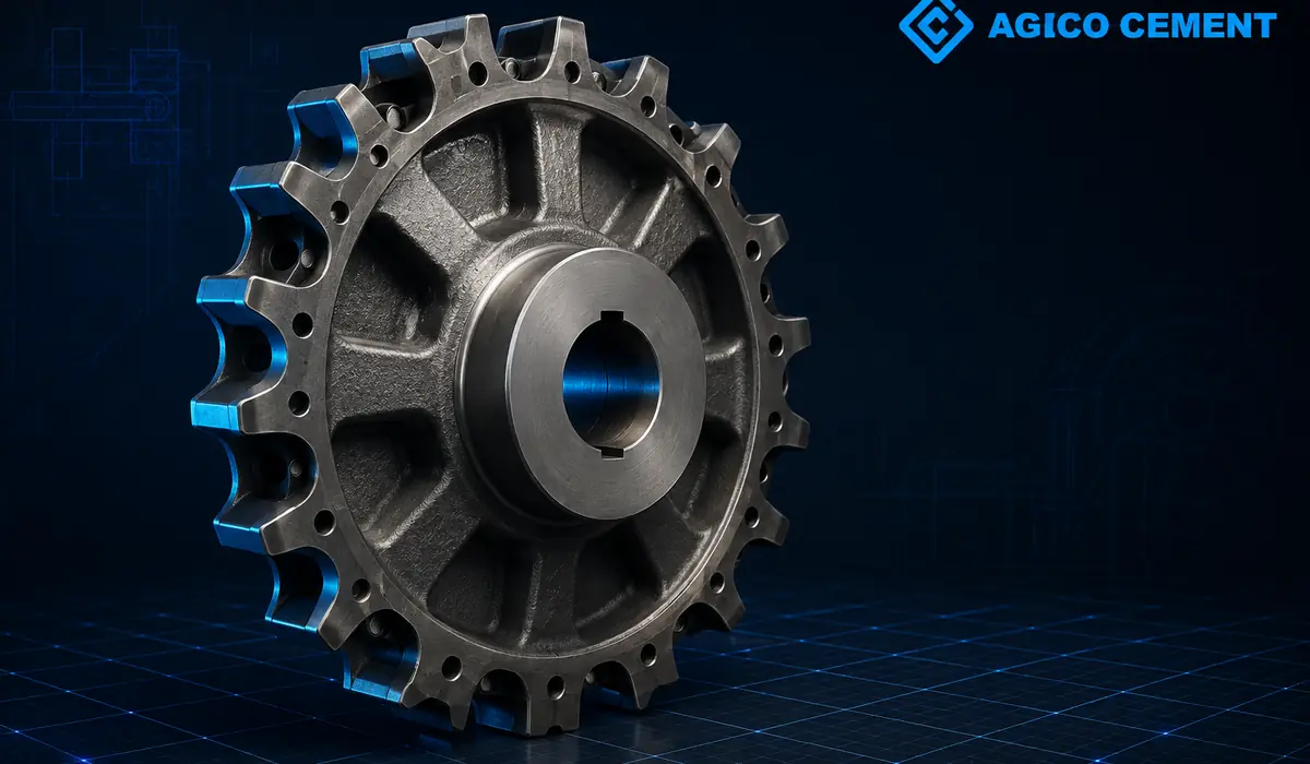 AGICO CEMENT branded 3D chain wheel rendering